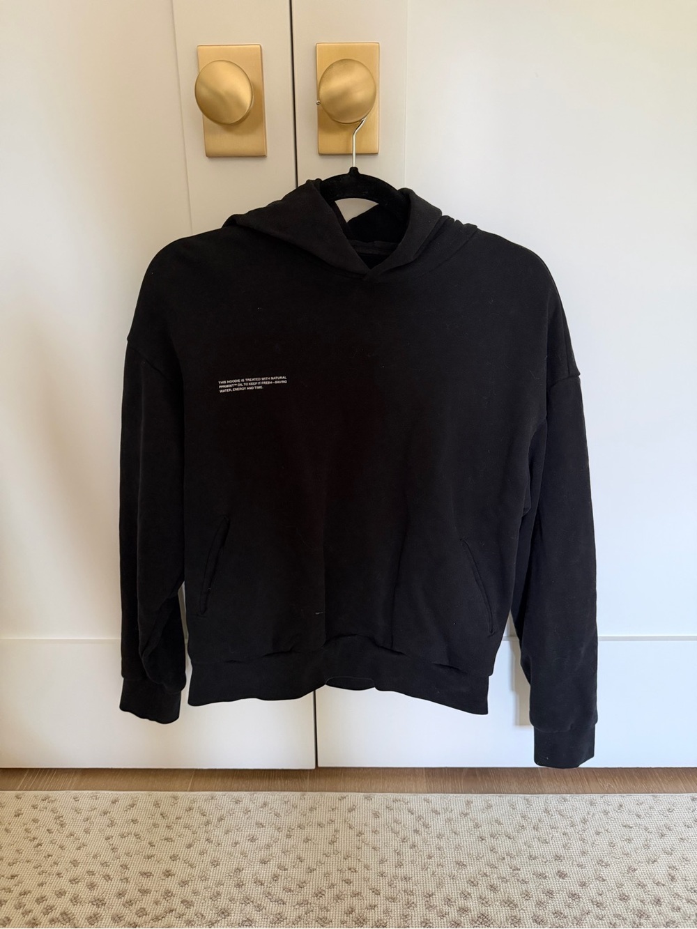 Pangaia Black Minimal Logo Hoodie